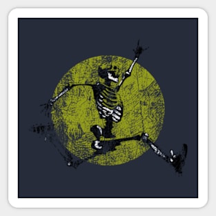 Grunge Jumping Skeleton 'Not Dead Yet' Sticker